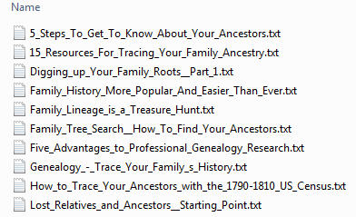 Genealogy PLR Articles