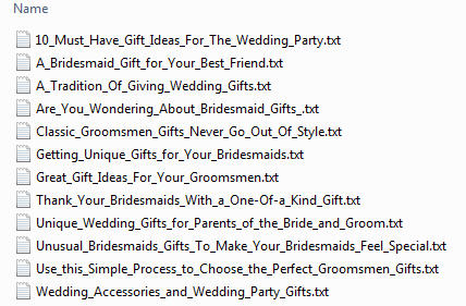 Wedding Gifts PLR Articles